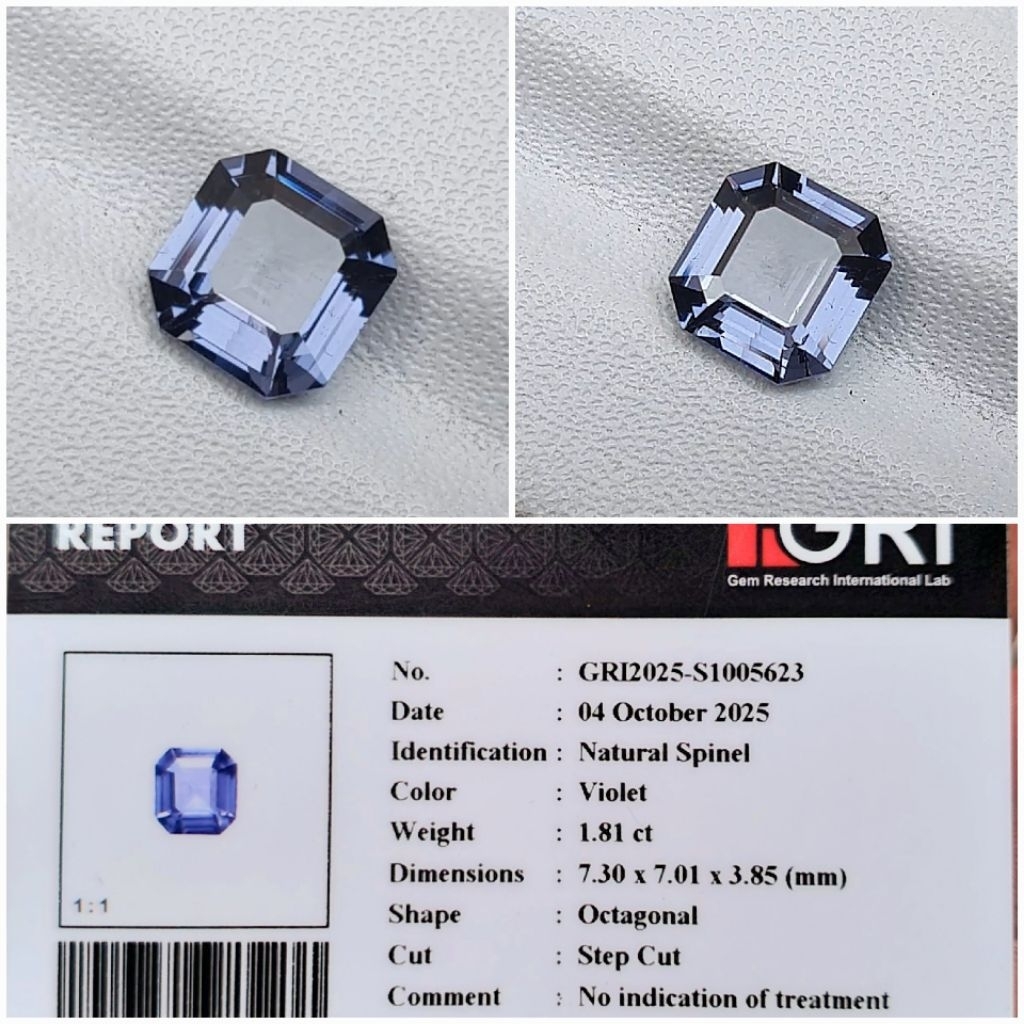 Natural Spinel 1.81ct Top Quality Clean & jernih NTE GRI Lab  perfect Cut