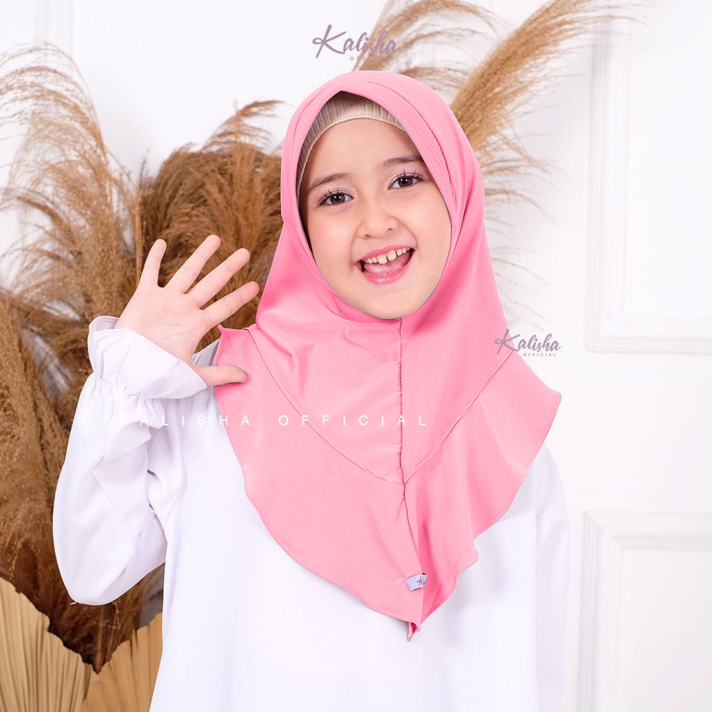 Hijab Anak Perempuan Qinan Usia 3-7 Tahun Kerudung Anak Perempuan Jilbab Anak Jersey Pet Antem