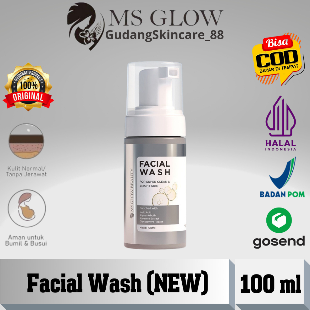 Ms Glow Facial Wash Ms Glow Sabun Cuci Muka Pencerah Wajah - Ms Glow Sabun Cuci Muka Whitening