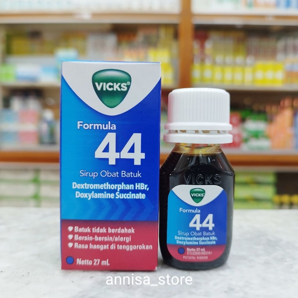 Obat Batuk Dewasa Vicks Formula 44 27ml - Meredakan Batuk Kering & Bersin