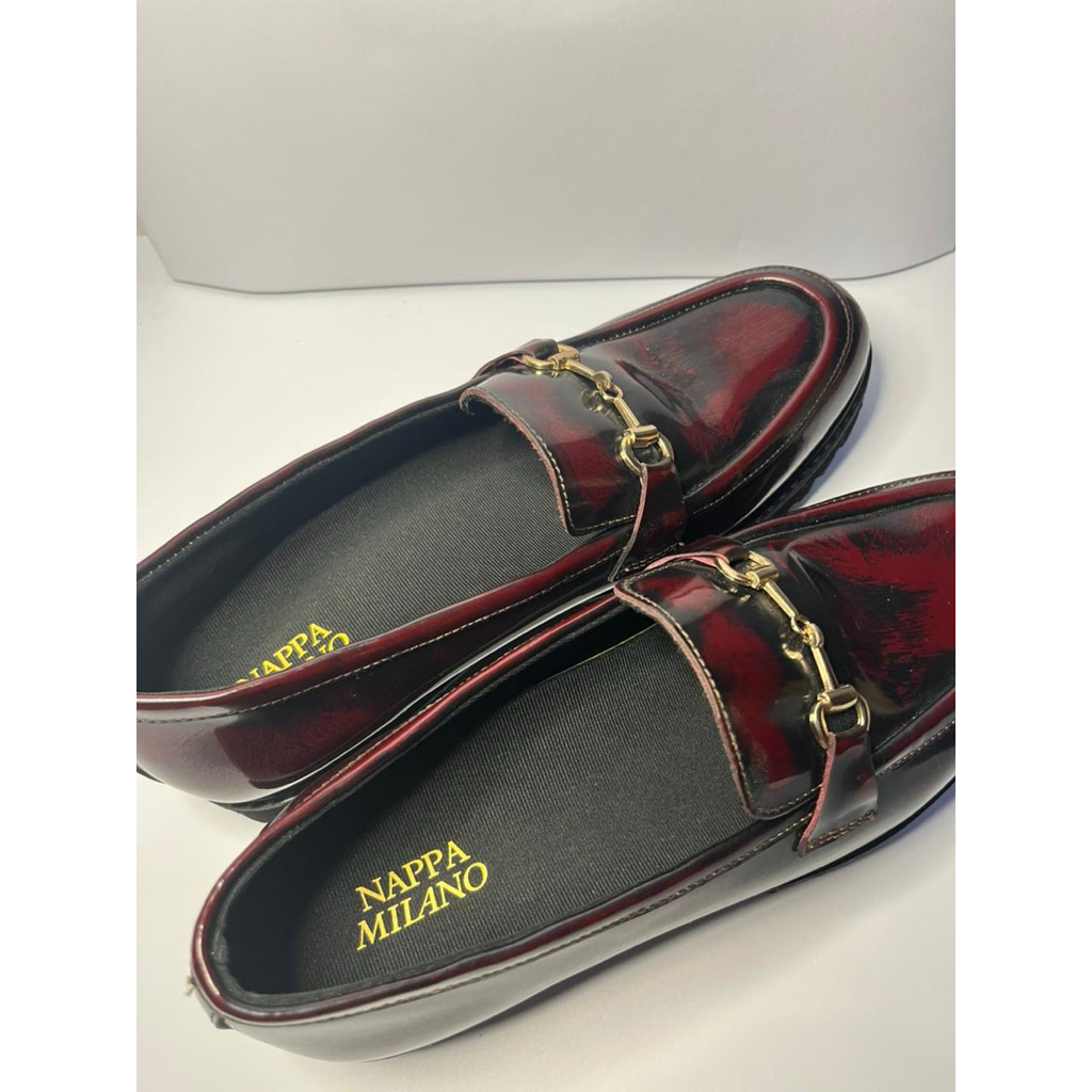 Nappa Milano Pam Buckle Maroon (woman) - Sepatu Nappa Milano - Sepatu Flat Loafer