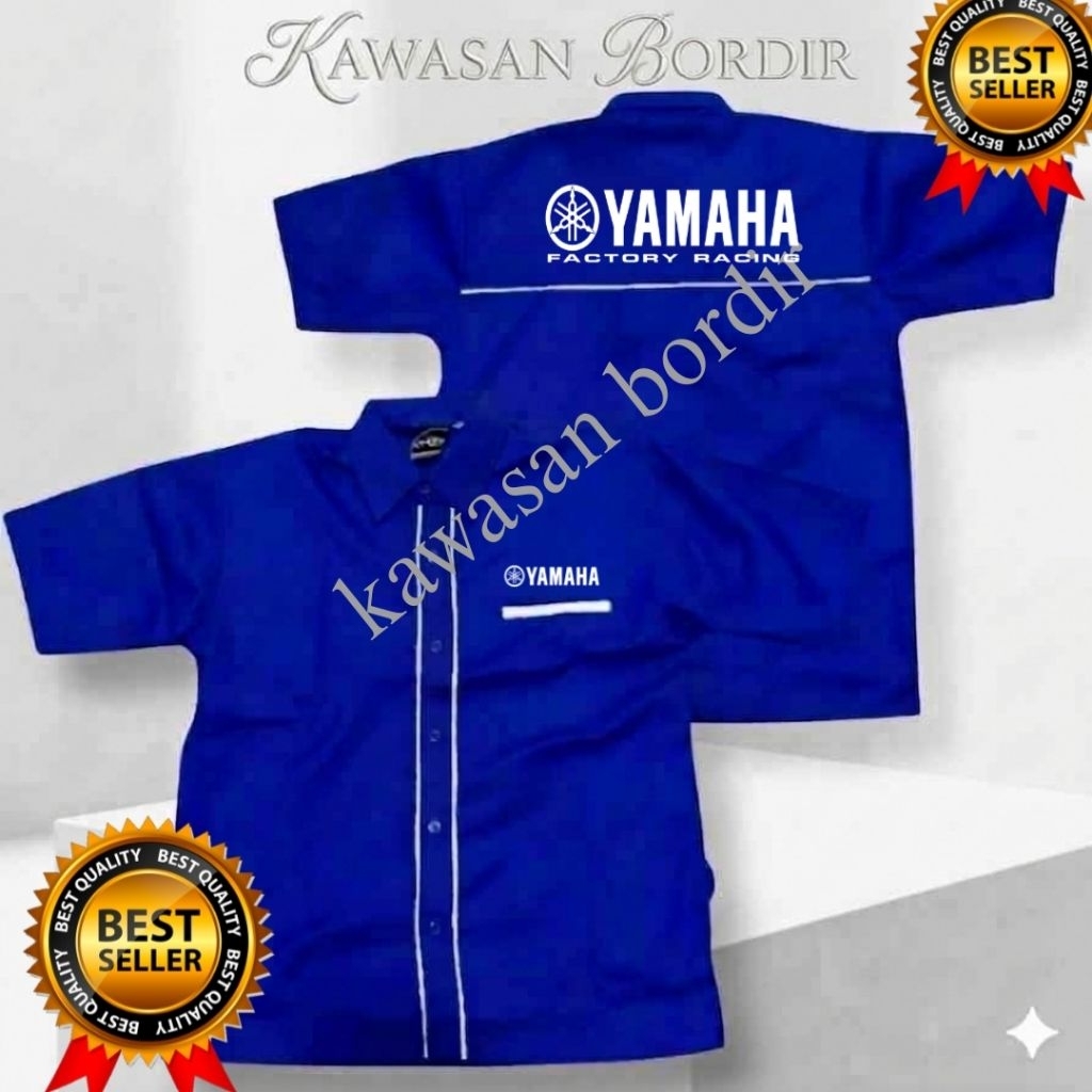 Terbaru kemeja Yamaha factory racing baju Yamaha factory racing seragam Yamaha factory racing pdh Ya