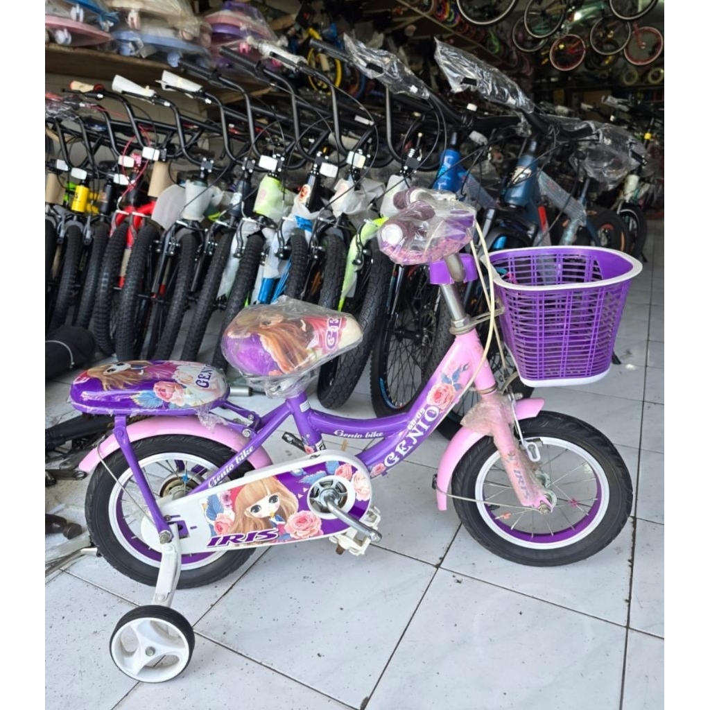 Sepeda Anak 12 inch GENIO ungu Sepeda Mini Balita Perempuan