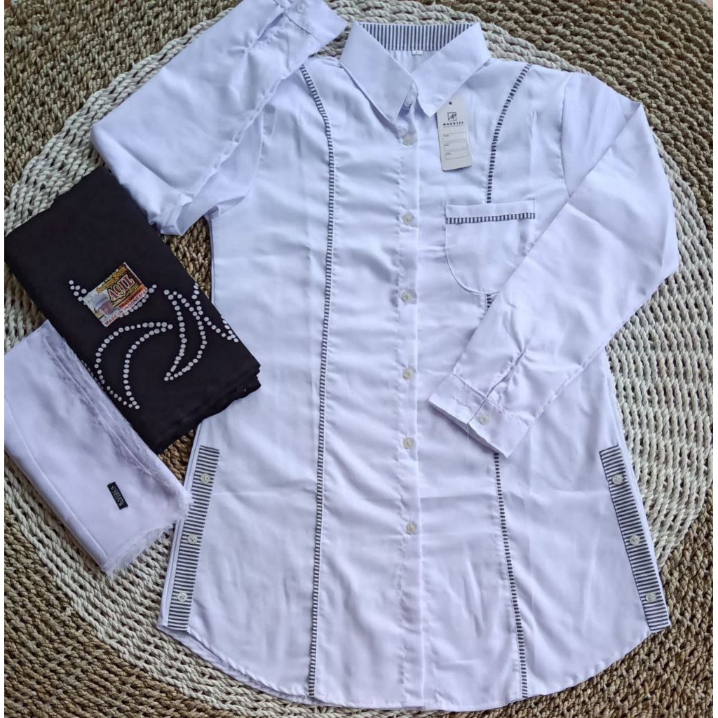 SET TUNIK SANTRI ( sarung aqil - tunik toyobo - jilbab saudi polos ) | SATU PAKET SETELAN SANTRIWATI