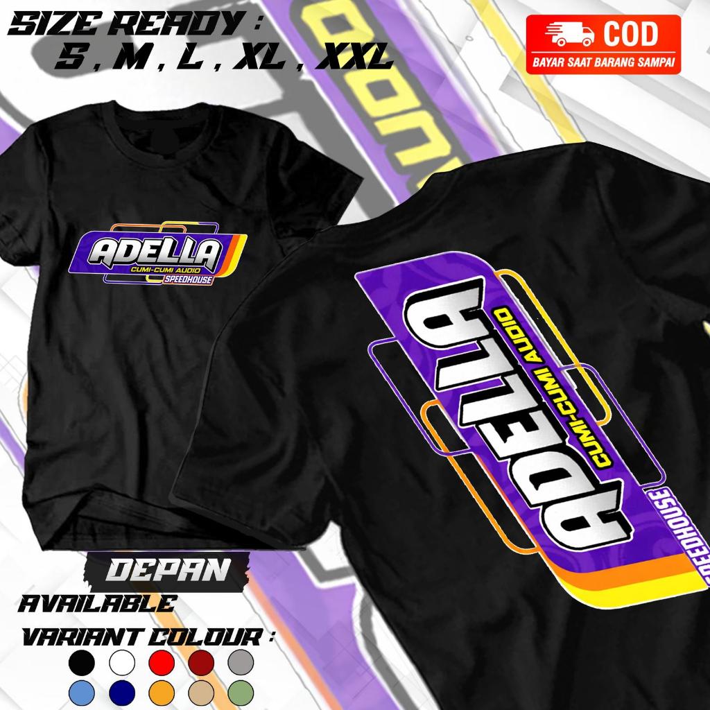 Kaos Distro Adella 100% Unisex | Kaos Pria Wanita | Kaos Adell Music | Adella Gank - Hitam, S