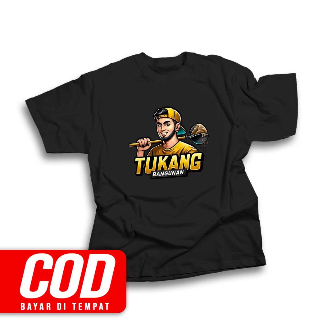 Kaos TUKANG BANGUNAN Kaos Pria Terbaru Unisex Cotton combed 30s
