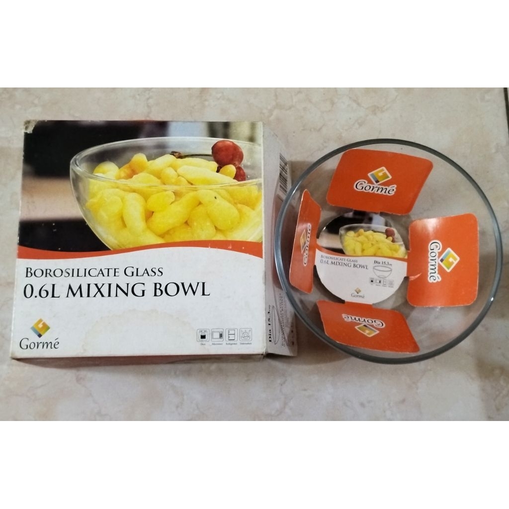 Gorme Mangkok Kaca Borosilicate Glass 0,6 L Mixing Bowl ORI