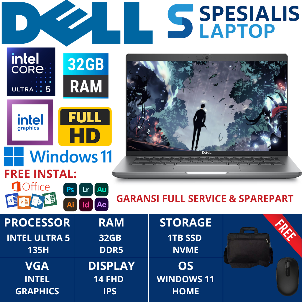 Dell Latitude 14 5450 Intel Ultra 5 135U RAM 32GB 1TB SSD 14.0 Full HD IPS Windows 11 Pro