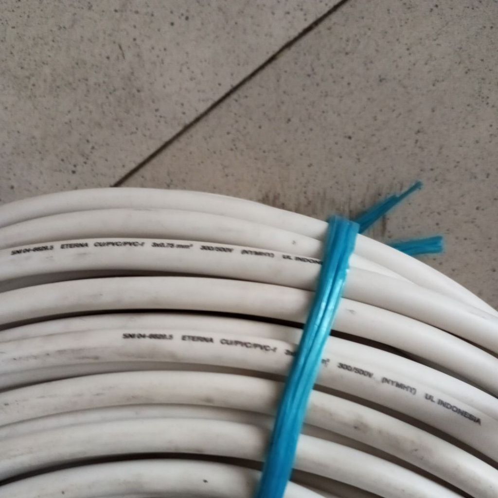 ETERNA NYMHY 3X0.75 MM METERAN / KABEL LISTRIK PUTIH SERABUT TEMBAGA NYM HY 3 X 0.75 MM
