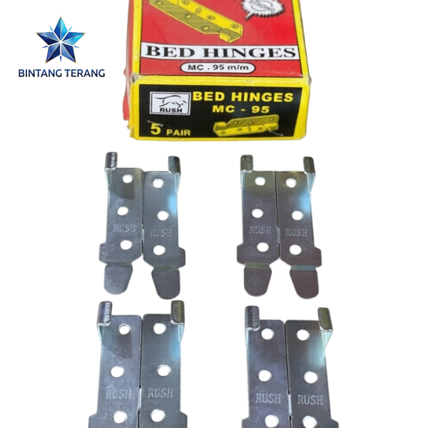 1 Set (4 Pasang / 8 Pcs) Engsel Tempat Tidur MC.95 MC-95 MC 95 Hak Dipan Kait Ranjang Sudut Cantol B
