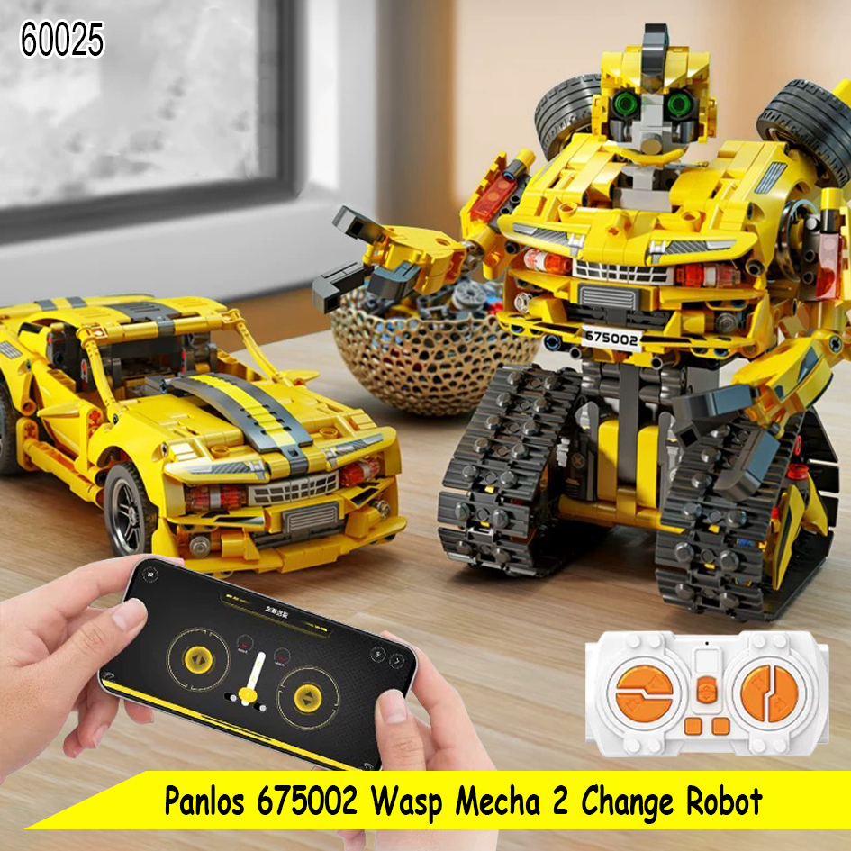 Panlos 675002 Wasp Mecha Bumble Bee to Change Robot Block Brick Mainan Balok Blok Brick Mobil