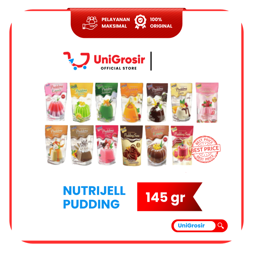 [UniGrosir] NUTRIJELL TEPUNG PUDING SUSU SANTAN ANEKA RASA PUDDING LAPIS MANGGA COKLAT CARAMEL STRAW