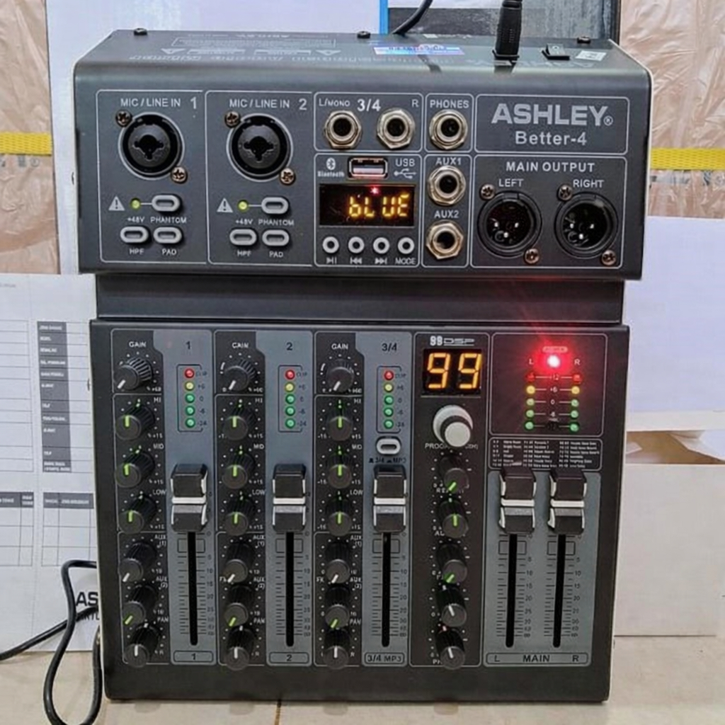 Mini Mixer Audio Murah Ashley Better4  Better 4 channel USB dan Bluetooth DSP99-Baru-2026