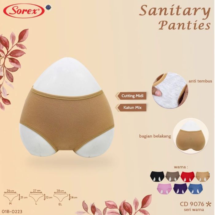 ( 3 Pcs) Celana Dalam Menstruasi Katun Sorex 9076  Remaja - Dewasa /CD Haid Wanita Anti Bocor