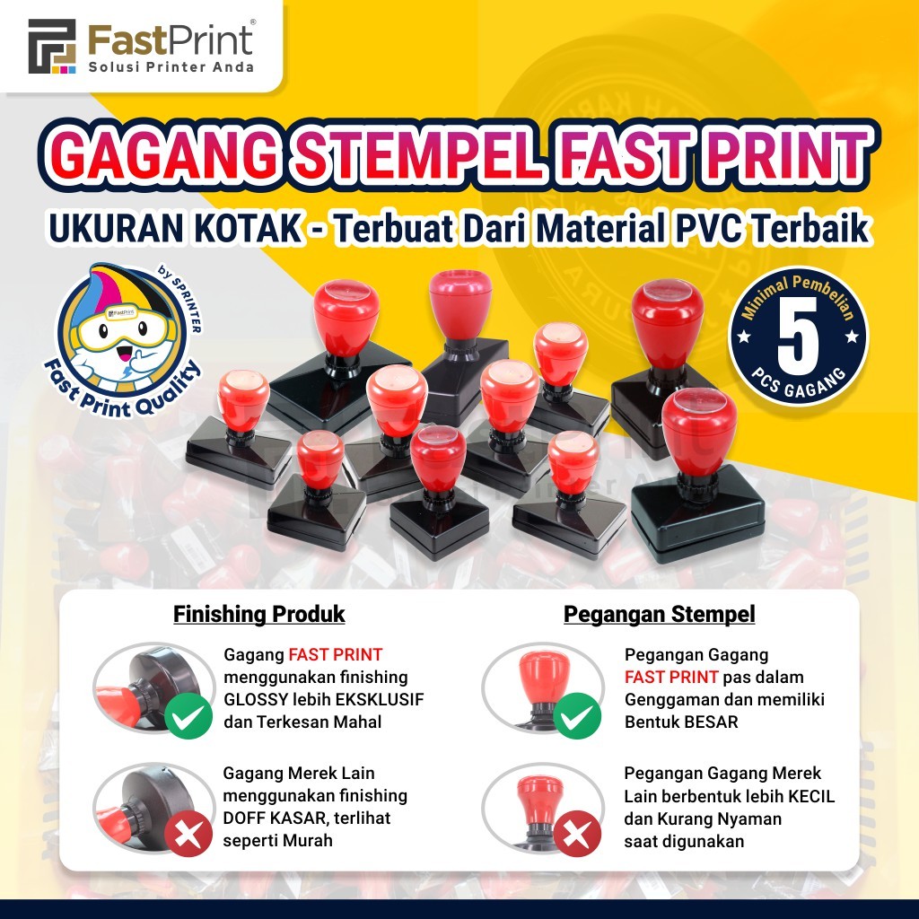 Gagang Stempel Flash Ukuran Kotak