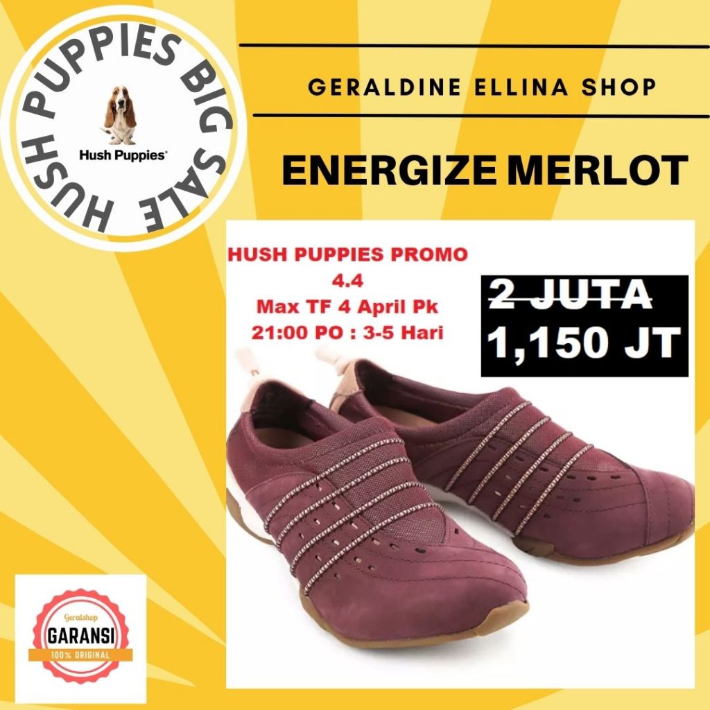 Sepatu sneakers wanita Hush puppies Original Seri ENERGIZE