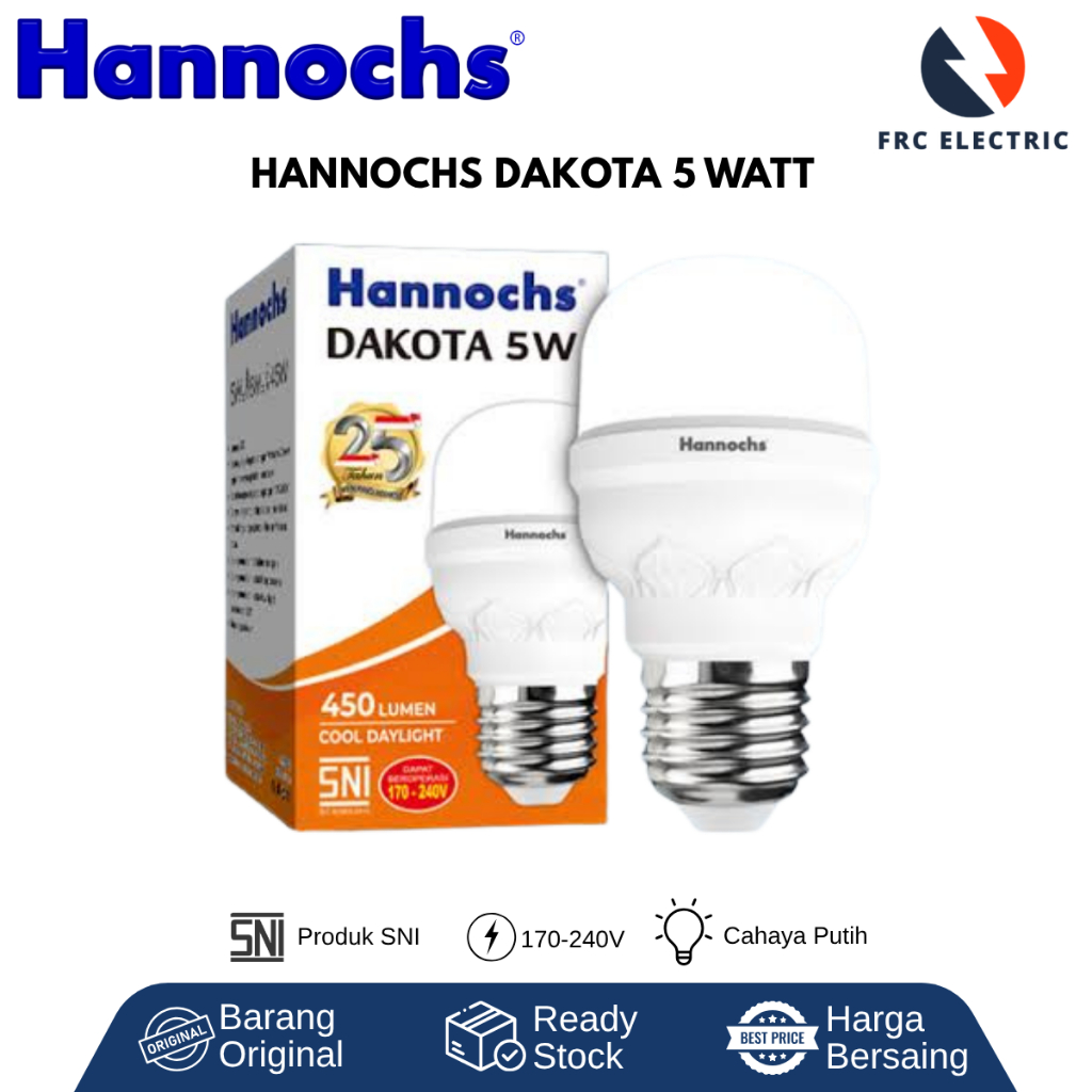 Lampu Hannochs Dakota 5 Watt Cool Daylight - Lampu LED 5 Watt - Lampu LED Hannochs Cahaya Putih - La