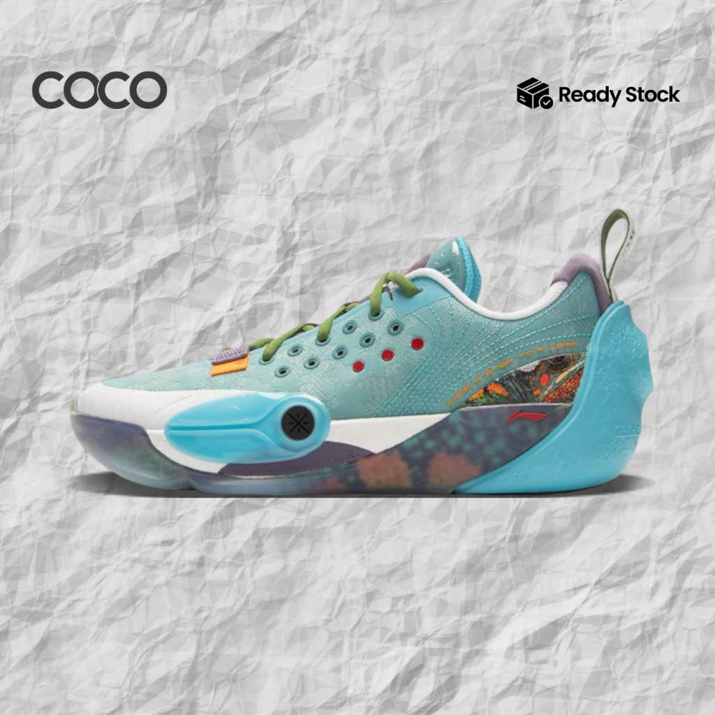 Sepatu Basketball Li-Ning Way of Wade All City 13 Green Blue