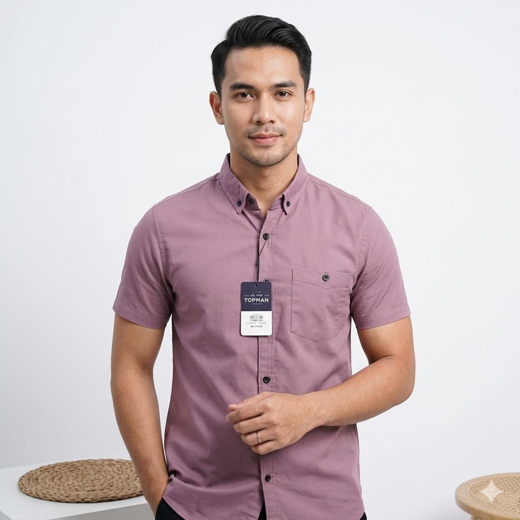 kemeja Polos Pria Lengan Pendek Dan Lengan panjang warna Dusty pink/ atasan cowok/ kemeja kerja / ke