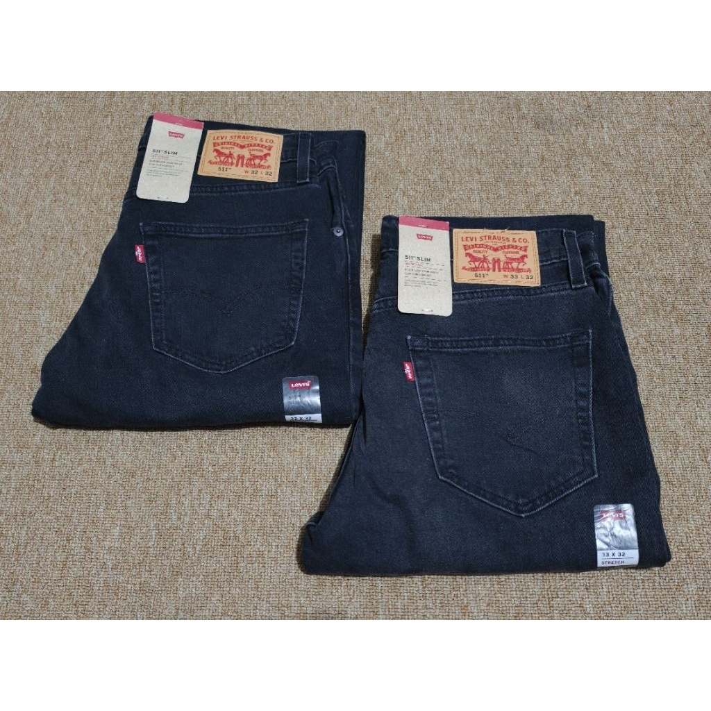 Jeans Pria Lev"s 511 Blackwashed News Originals Fit ( 5II-6244 )