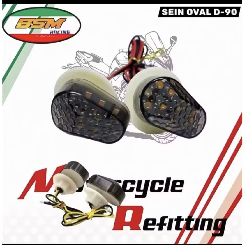 Lampu sein tempel oval mini jempol sein D90 vixion,byson,ninja,r15,r25,dll