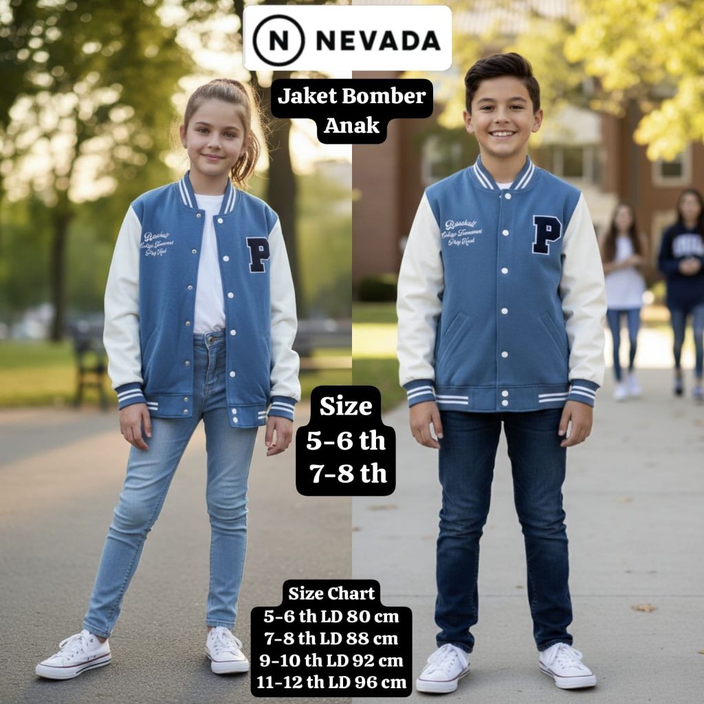 LELANG Jaket bomber anak NEVADA / Jaket bomber anak / Jaket anak Nevada / momkikids