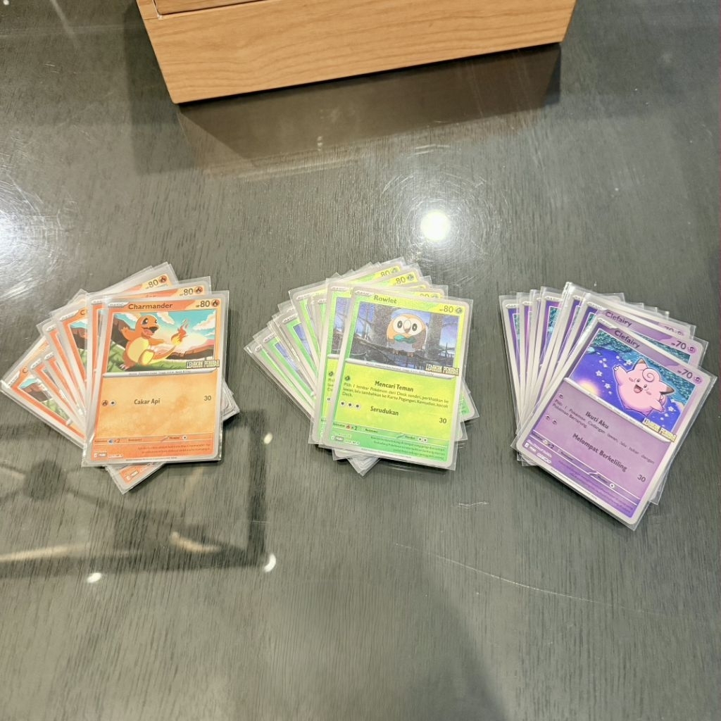 Kartu Pokemon TCG Promo Ledakan Peniada Charmander Clefairy Rowlet TCG Set Indomaret Indonesia