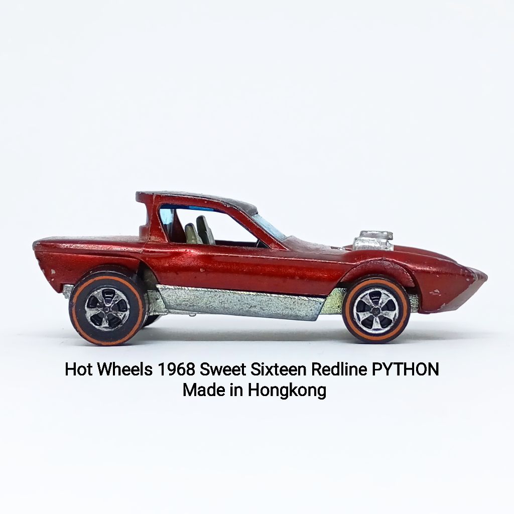 Hot Wheels Vintage 1968 Sweet Sixteen Redline PYTHON Made in Hongkong Rare Murah