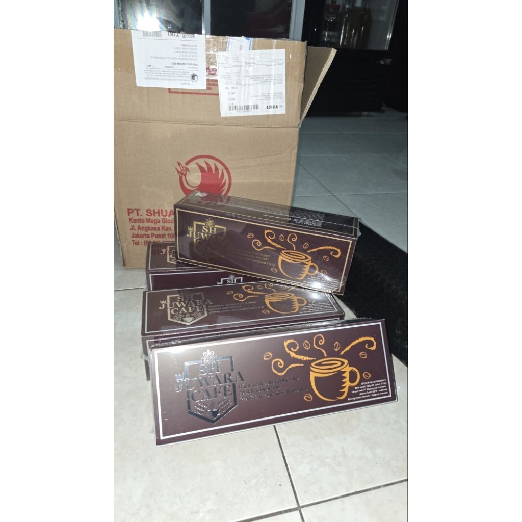 1 box Kopi JUWARA CAFE Shuang Hor 4in 1 Kopi Sehat Rasa Enak Ada varian Manis