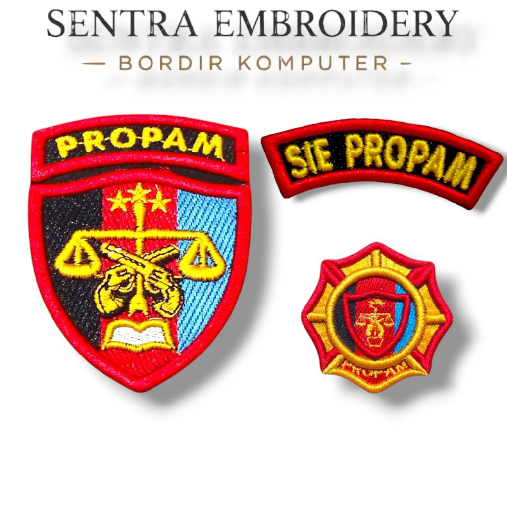 Logo Atribut Propam Dan Roda Polri Bordir Timbul