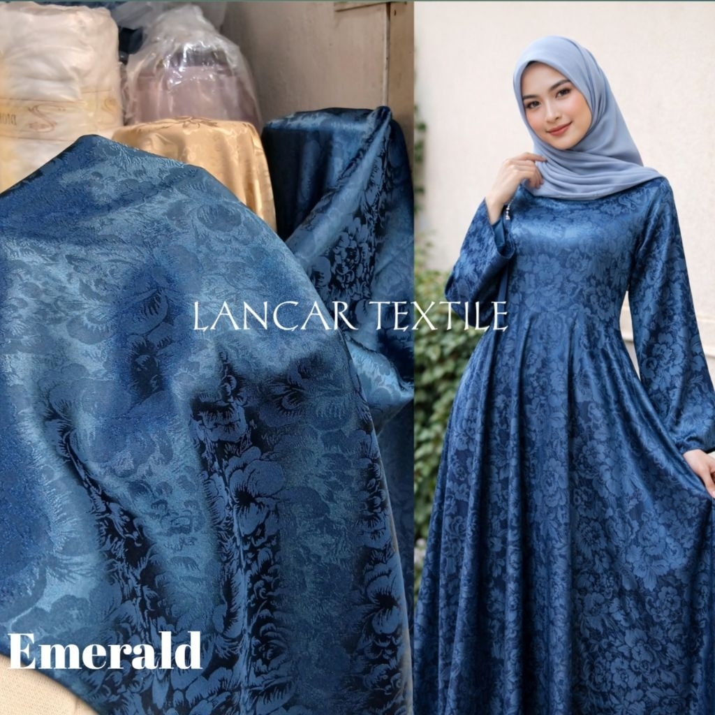 Kain bahan armani jaguard silk halus lembut premium / Kain armani jaguard silk halus original import