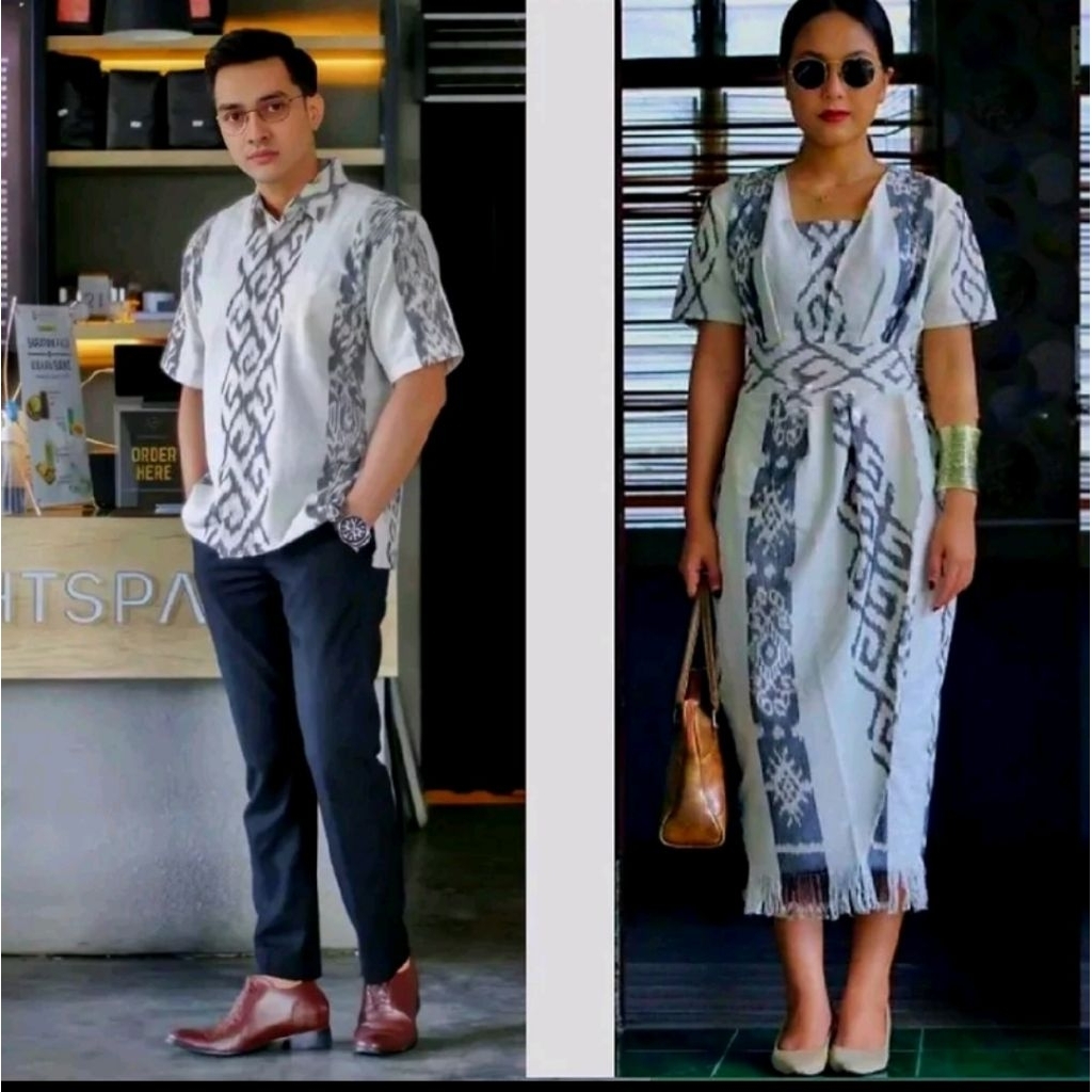 COUPLE TENUN DRESS MIDI baju tenun couple tenun keluarga