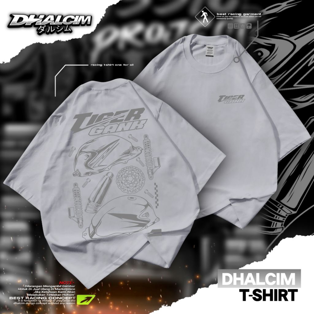 KAOS DISTRO TIGER GANK ABU ABU FUL COTTON 24S, KAOS RACING TIGER GANK, KAOS TIGER RACING NEW ARRIVAL