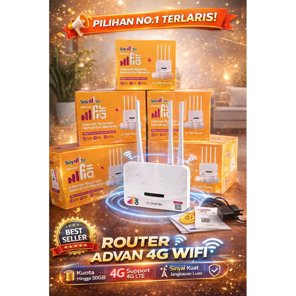 Indosat HiFi Air ADVAN V1 Wifi Modem 4G LTE 50GB