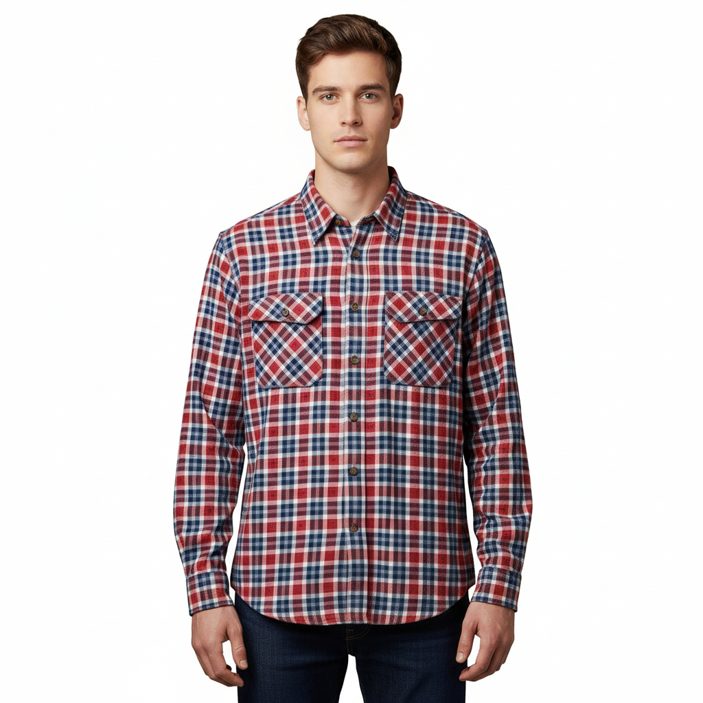 Duluth Trading Co Long Sleeve Shirt Plaid Red Black Original
