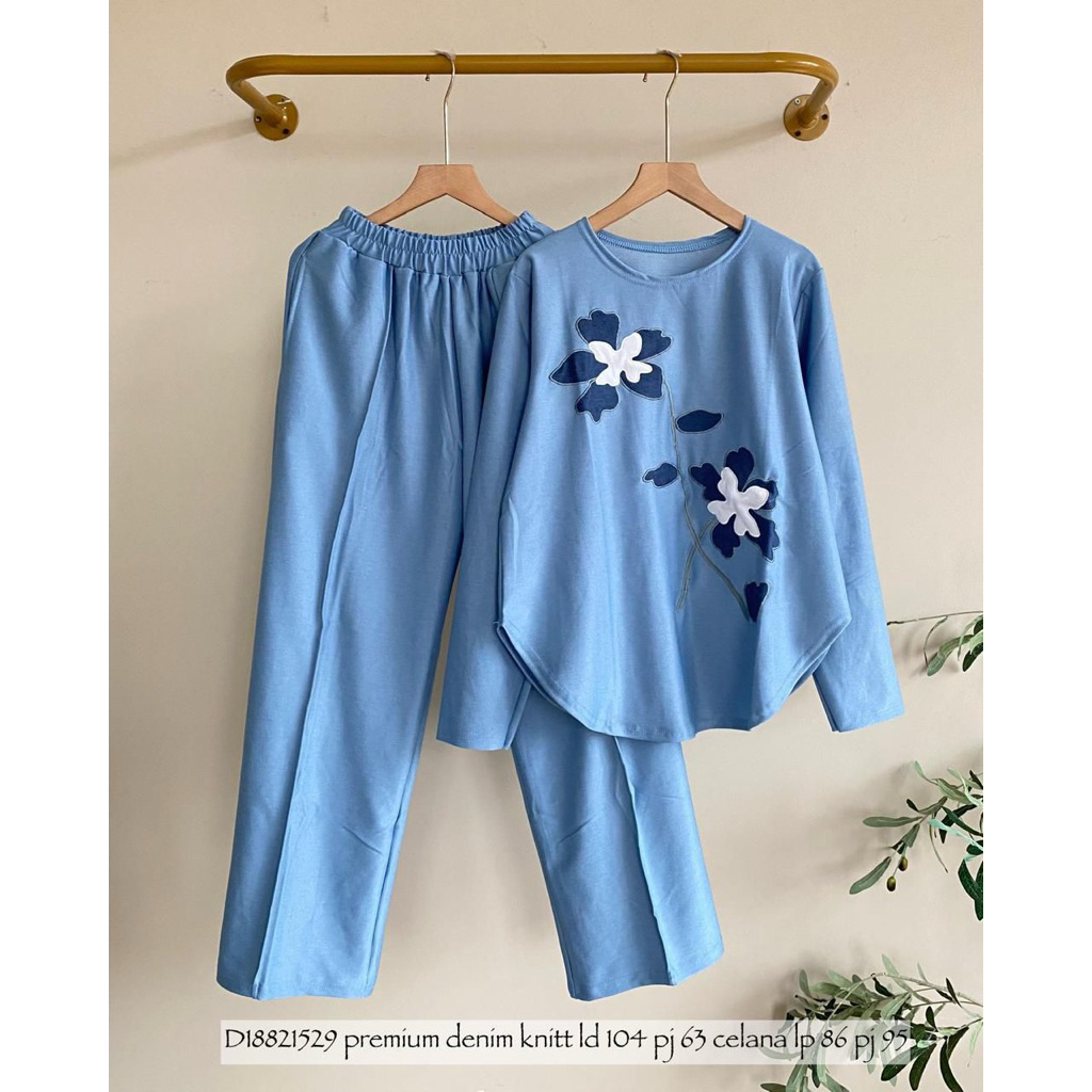 Baju Oneset Kaos Knitt LD 112 jumbo / Setcel Wanita Terbaru / Setelan celana wanita santai / One Set