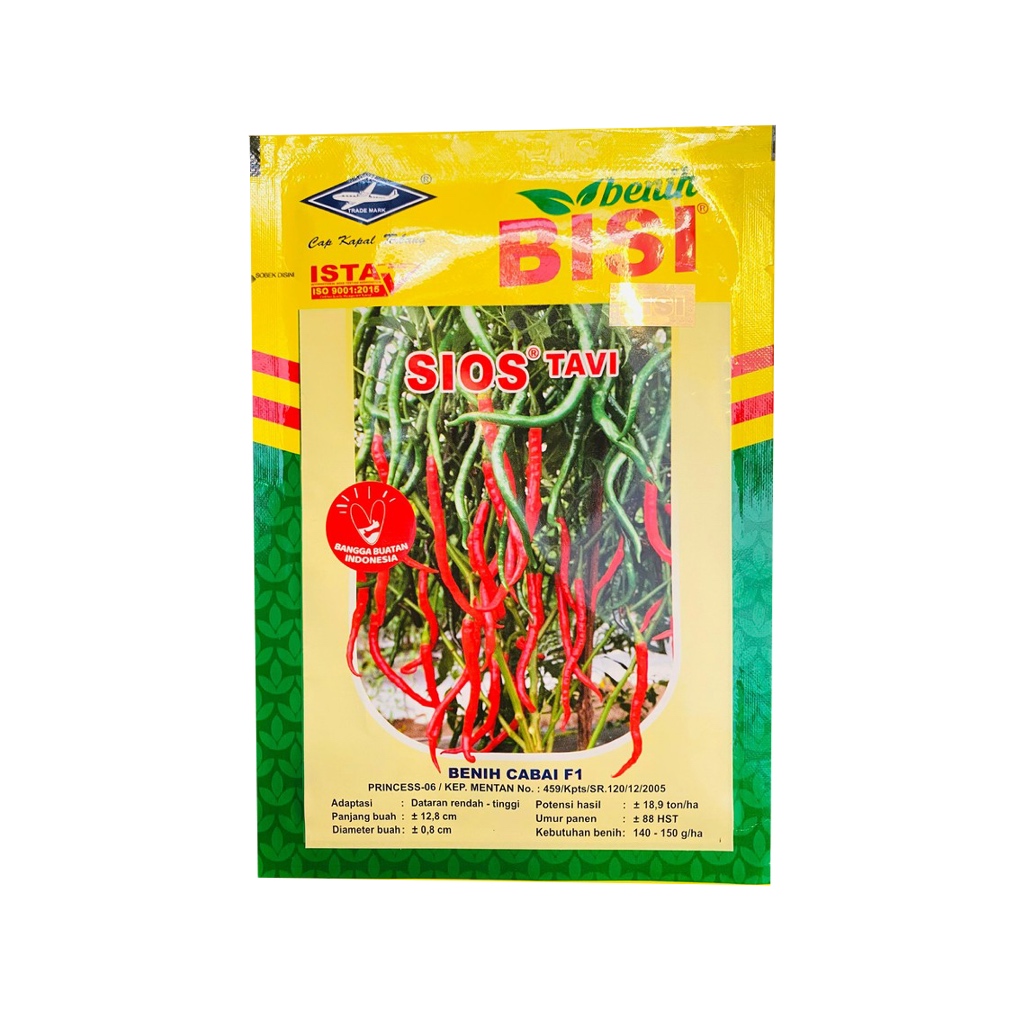 Benih Cabai Keriting Sios Tavi 10 gram | Benih Sios Tavi Cap Kapal Terbang Original