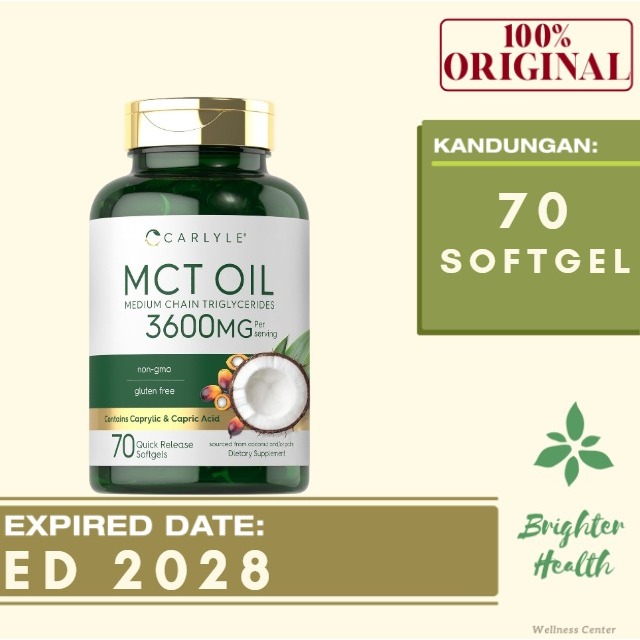 Carlyle MCT Oil 3600mg 70softgels Coconut Oil Capric & Caprylic Acid ORI USA
