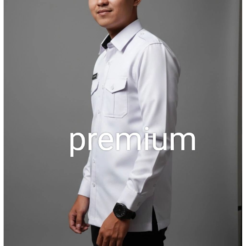 baju putih PNS pria sragam pdh pdl seragam kerja kerja sragam PNS putih premium