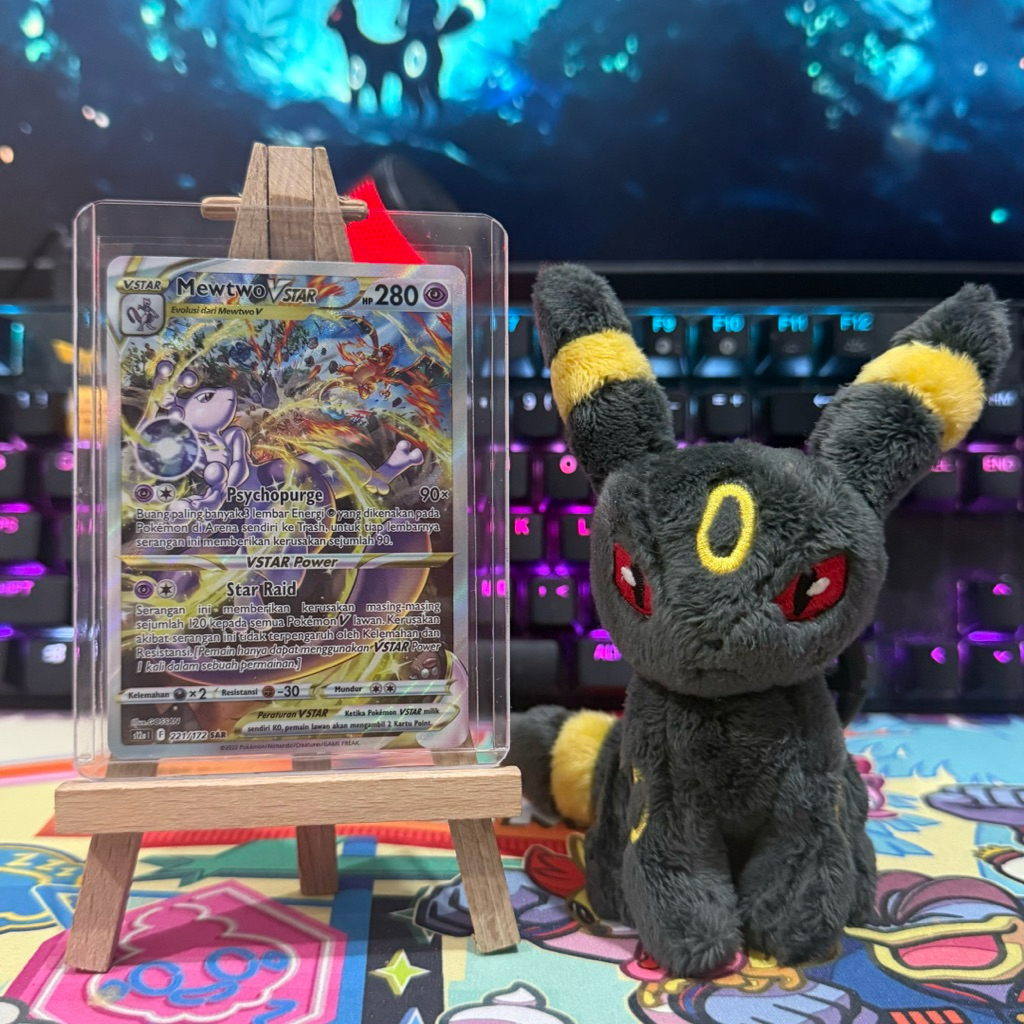 Pokemon Card Mewtwo VSTAR SAR 221/172 s12a Bahasa Indonesia Full Art Secret Rare Mewtwo VSTAR - Pack