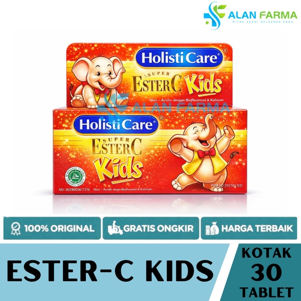 Ester C Kids 30 Tablet Kunyah | Holisticare Ester C Kids | Ester C Anak