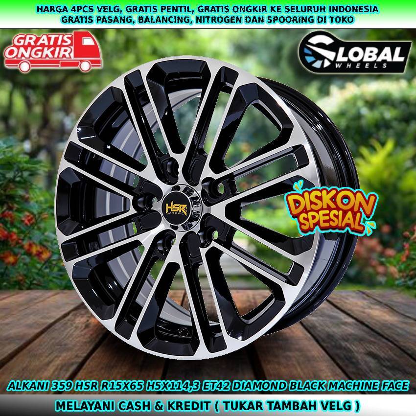 Velg racing R15 untuk mobil L300| Ertiga| Grandmax| Terios| Innova| dll velg hsr alkani R15