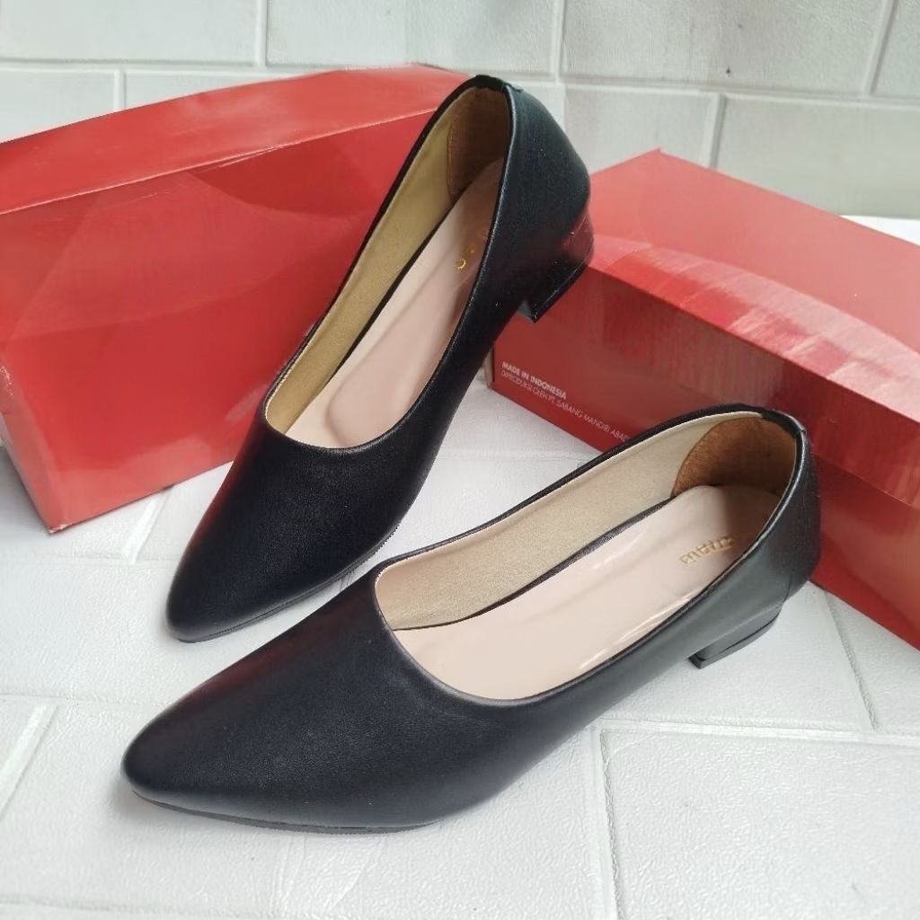 Sepatu kerja pantopel PL3 polos hak 3cm size 37-41 sepatu wanita