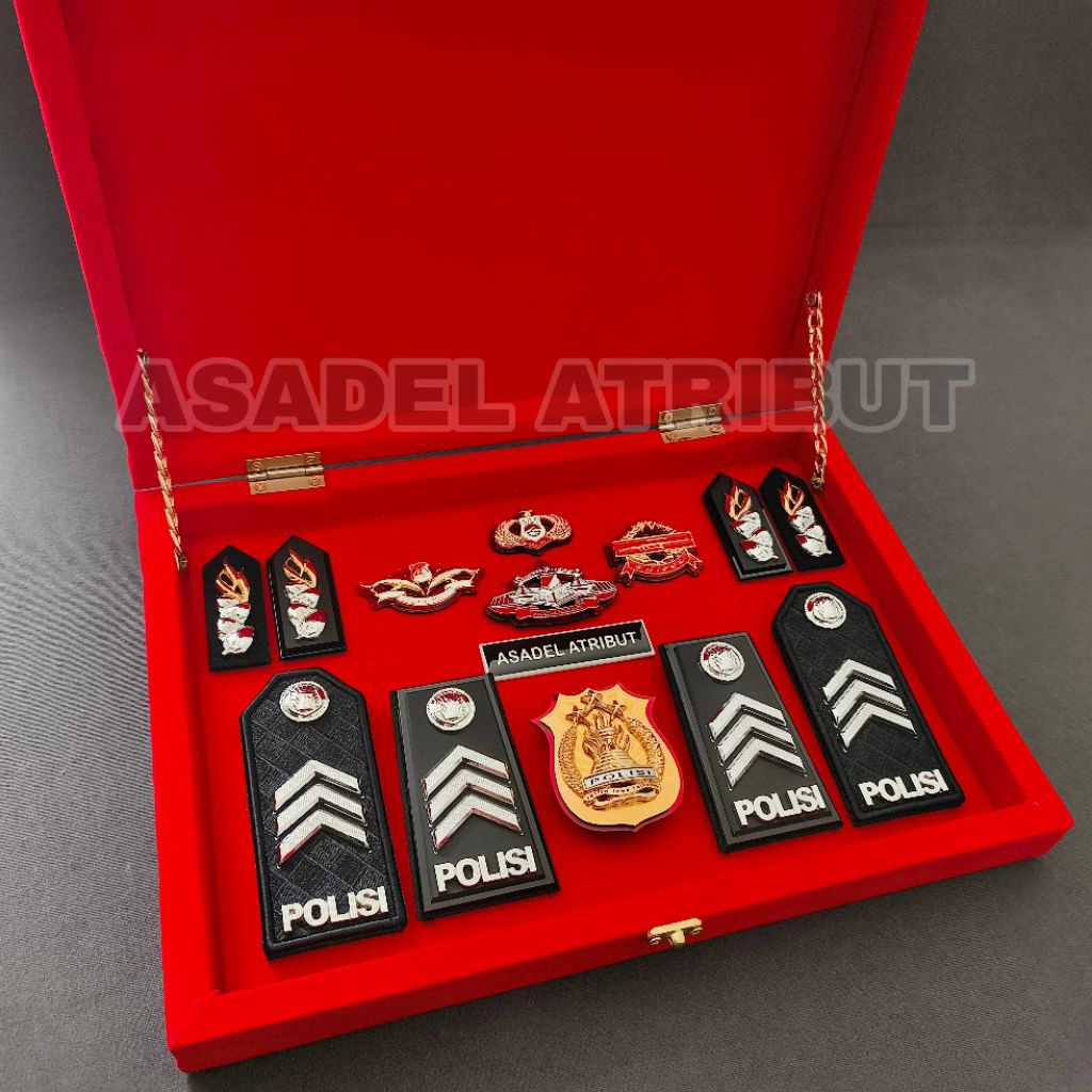‎SET BOX PANGKAT POLISI BRIGPOL EKSKLUSIF PREMIUM / SOUVENIR BOX PANGKAT BRIGPOL / PANGKAT PDH BRIGP