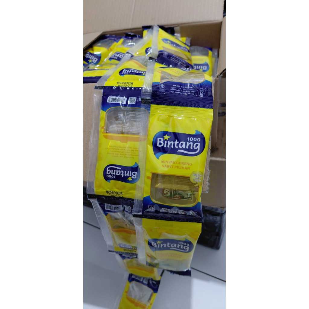 Minyak Goreng Renceng 1000 Bintang 30ml ( 1renceng isi 10pcs)