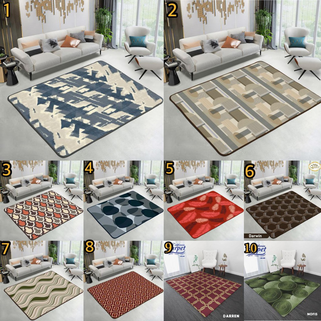 Karpet Malaysia Vallery Quincy Internal Ukuran Jumbo Terlaris 150x190 cm Minimalis Bulu Empuk