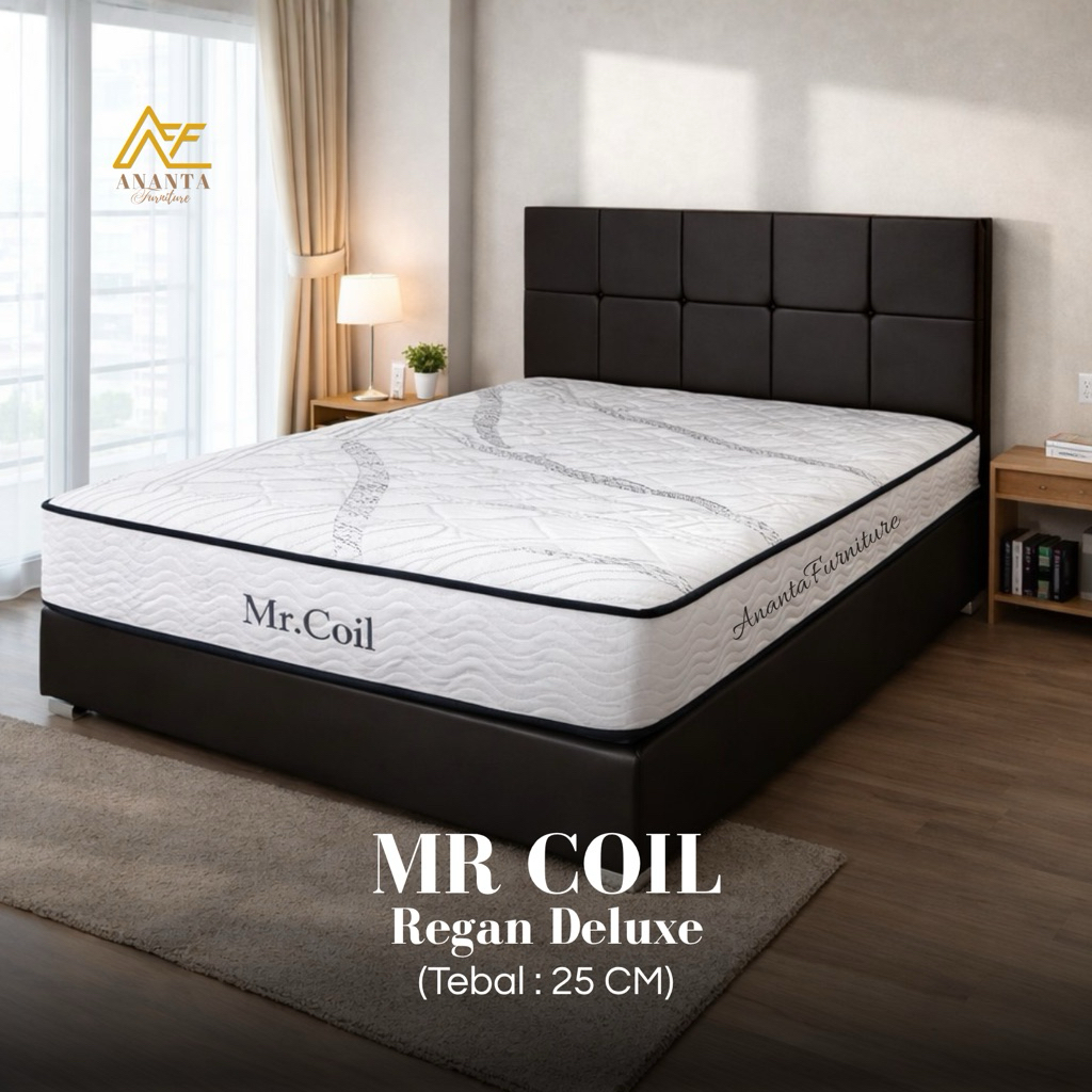 Full Set / Spring Bed / Mattress / Kasur - Mr Coil Regan Deluxe (25 CM) - Garansi 15 Tahun