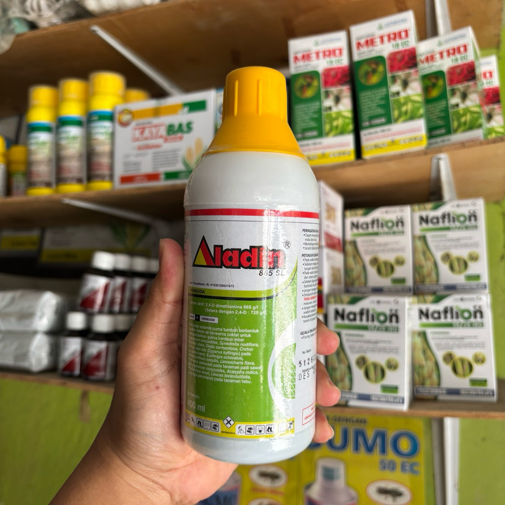 Herbisida Aladin 865 SL 400 ml Pembasmi Gulma Daun Lebar Ampuh untuk Padi dan Perkebunan