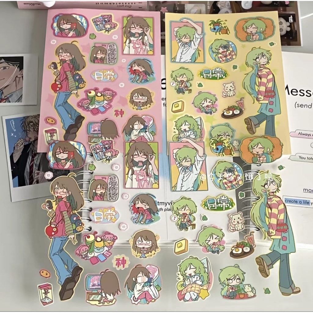 Cute Cartoon Girl Food Stickers, Korean Style Stiker