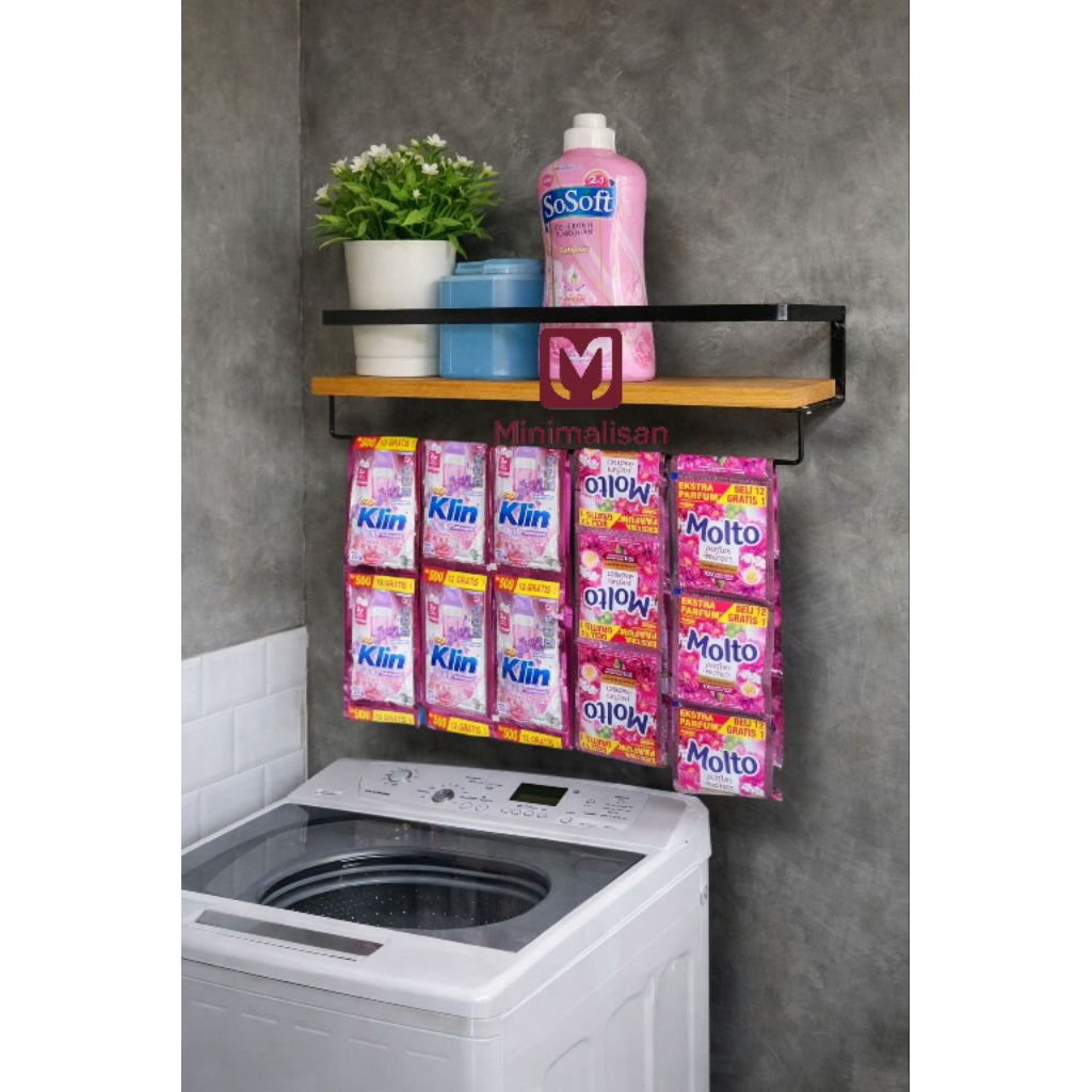 New Deals Rak Dinding Kuat Tahan Lama Tanpa Bor Rak Laundry Mesin Cuci Minimalis Rak Detergen Kamar